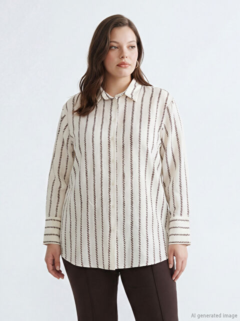 LCW Modest Desenli Kadın Gömlek Tunik - S6GR57Z8-LEW