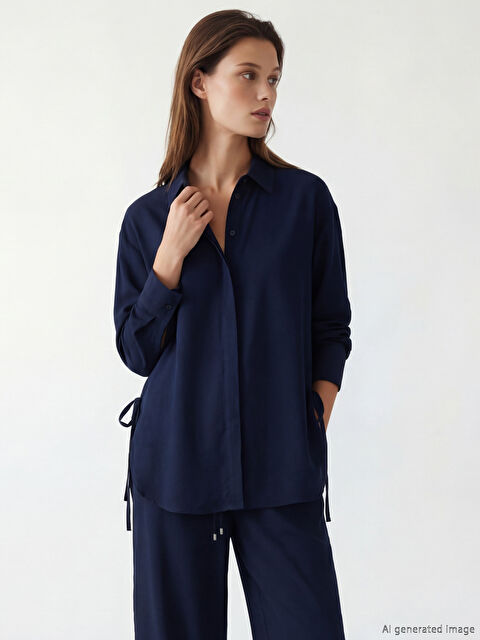 LCW Modest Bağlama Detaylı Kadın Gömlek Tunik - S6GR63Z8-CYZ