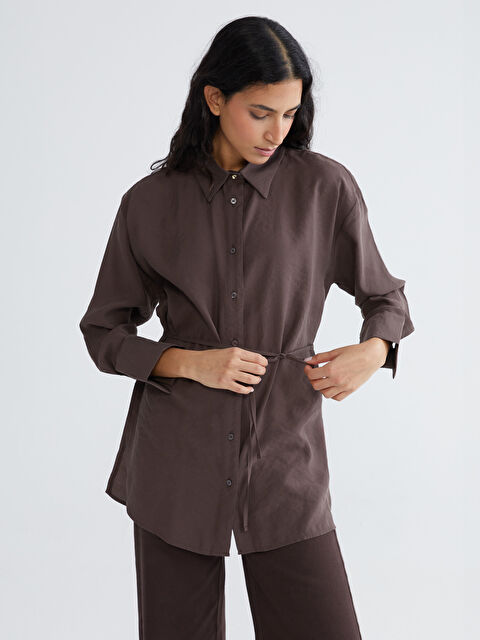 LCW Modest Bağlama Detaylı Kadın Gömlek Tunik	 - S6GR64Z8-R39