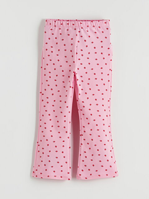 LCW ECO Çilek Desenli Kız Çocuk Geniş Paça Tayt - S6GR67Z1-LT4