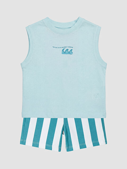 LCW baby Çizgili ve Baskılı Erkek Bebek Takım