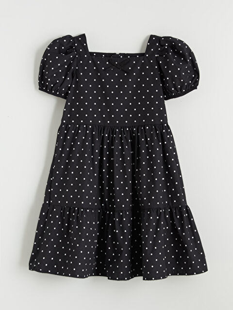 LCW Kids Kare Yaka Puantiyeli Kız Çocuk Elbise - S6GR89Z4-LQJ