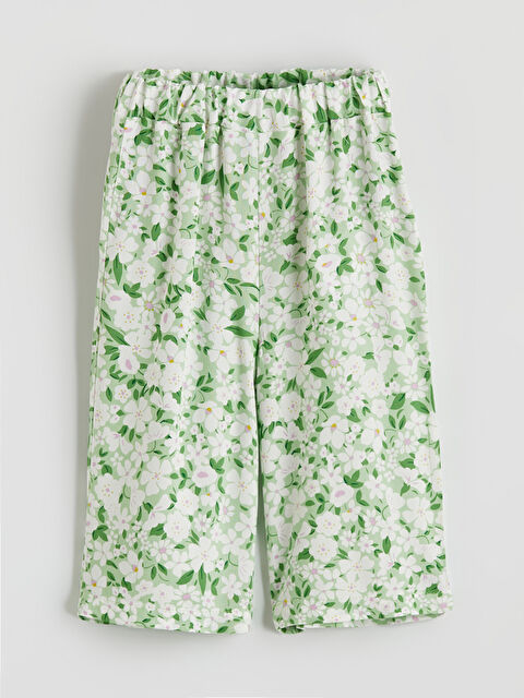 LCW Kids Beli Lastikli Çiçekli Kız Çocuk Pantolon - S6GR90Z1-LRA