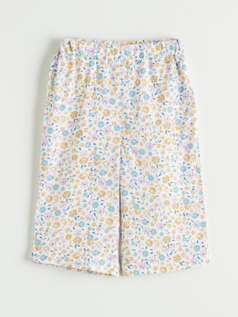 LCW Kids Beli Lastikli Çiçekli Kız Çocuk Pantolon - S6GR90Z1-LT4