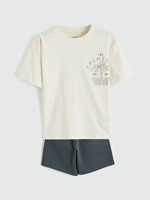 LCW Kids Baskılı Erkek Çocuk Şortlu Takım