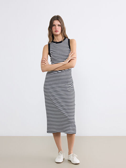 LCW EVERYDAY Robe Rayée à Col Rond