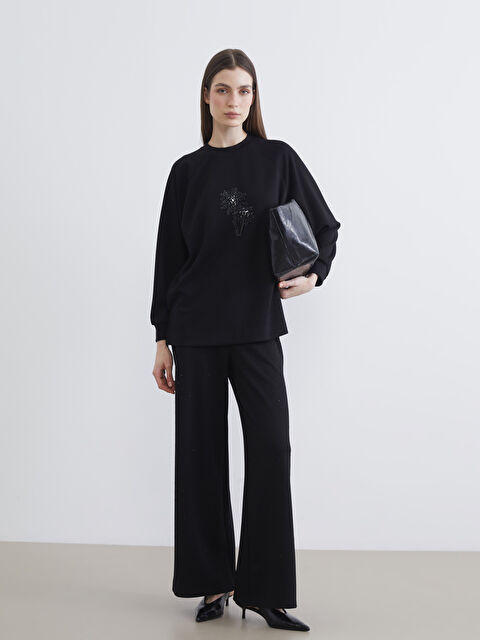 LCW Modest Effortless elegance meets everyday comfort in our wide-leg, elastic-waist women's sweatpants. - S6GS90Z8-CVL