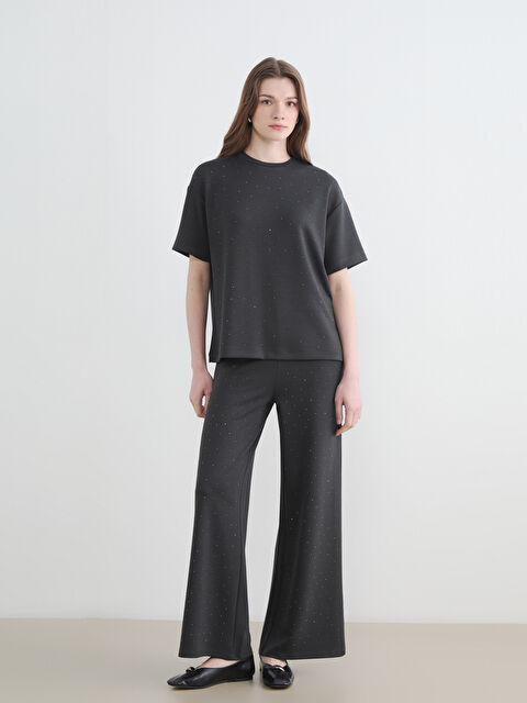 LCW Modest Beli Lastikli Taşlı Kadın Eşofman Altı	