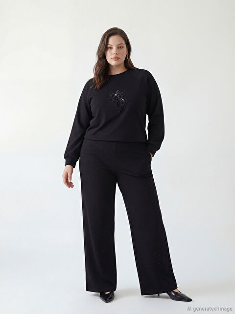 LCW Modest Beli Lastikli Geniş Paça Kadın Eşofman Altı - S6GS90Z8-CVL