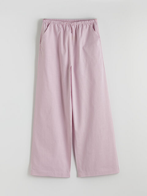 LCW Kids Beli Lastikli Kız Çocuk Poplin Pantolon - S6GT08Z4-G5W