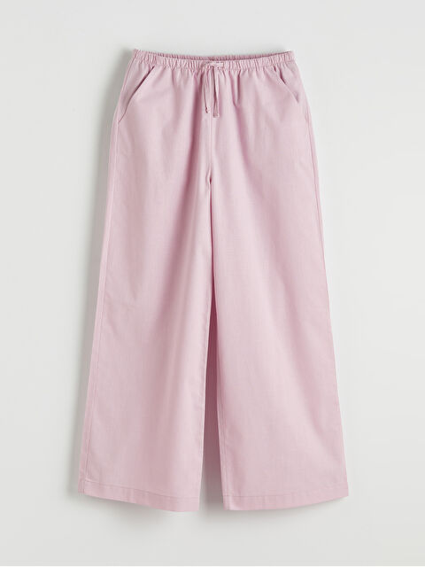 LCW Kids Beli Lastikli Kız Çocuk Poplin Pantolon - S6GT08Z4-G5W