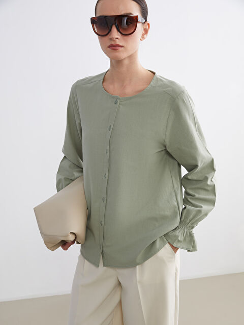 LCW ECO Bisiklet Yaka Kadın Gömlek - S6GT16Z8-HBD