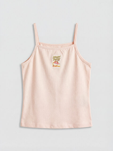 LCW Kids Baskılı Kız Çocuk İp Askılı Atlet