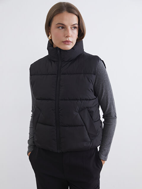 LCW Vision Әйелдер қара Пуховик жилет - S6GT36Z8-CVL