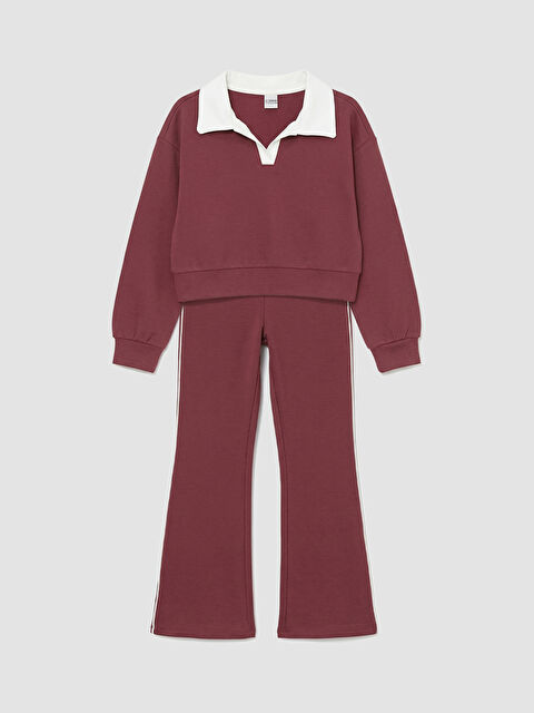 LCW Kids Polo Yaka Kız Çocuk Sweatshirt ve Tayt - S6GT81Z4-YNM