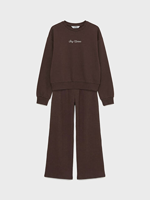 LCW Kids Baskılı Kız Çocuk Sweatshirt ve Eşofman Altı - S6GT90Z4-HEC