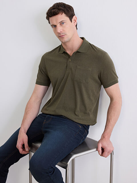 LCW ECO Polo Yaka Penye Erkek Tişört - S6GU65Z8-DGK