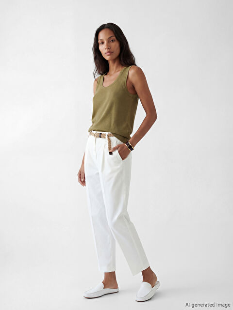 LCWAIKIKI Classic Woman ECRU Trousers