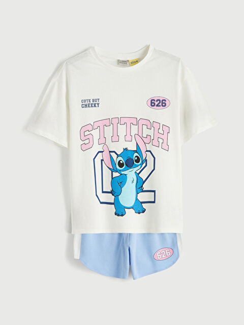 LCW Kids Stitch Printed Girls' T-shirt and Shorts