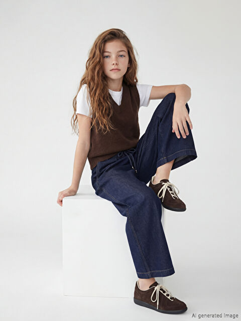 LCW Kids Wideleg Kız Çocuk Jean Pantolon - S6GV38Z4-309