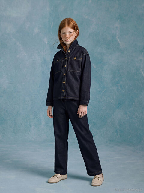 LCW Girls Studio Wideleg Kız Çocuk Jean Pantolon - S6GV38Z4-309