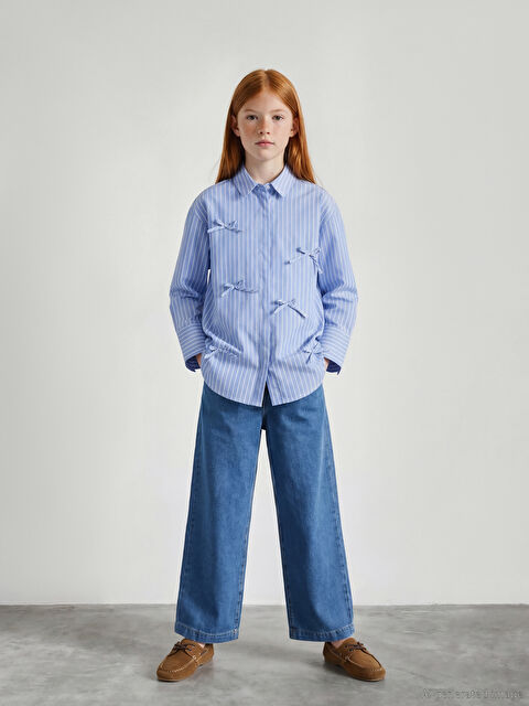 LCW Girls Studio Wideleg Kız Çocuk Jean Pantolon - S6GV38Z4-H45