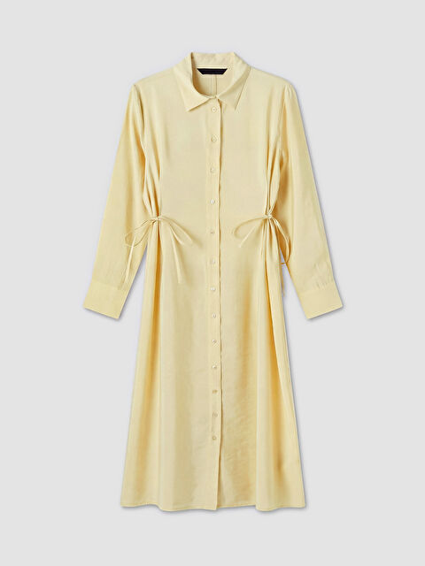 LCW Modest Beli Bağlamalı Modal Karışımlı Gömlek Elbise