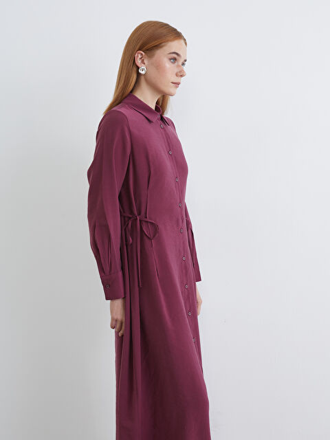 LCW Modest Beli Bağlamalı Modal Karışımlı Gömlek Elbise - S6GV65Z8-ZQ4
