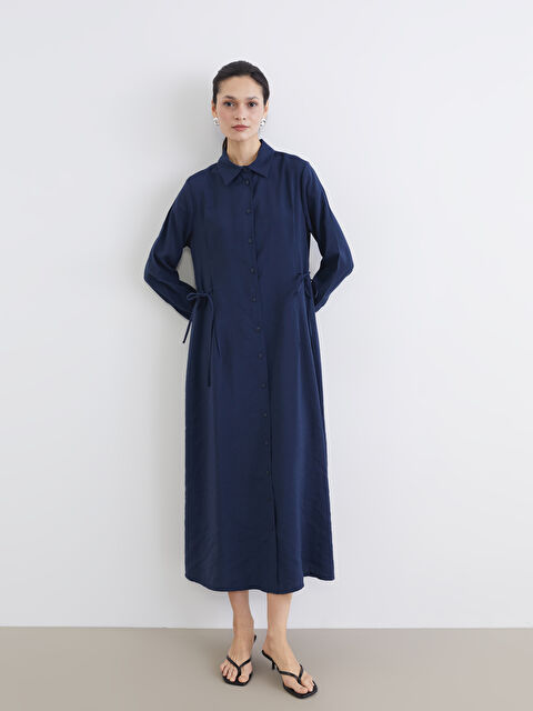 LCW Modest Beli Bağlamalı Modal Karışımlı Gömlek Elbise - S6GV65Z8-ZZU