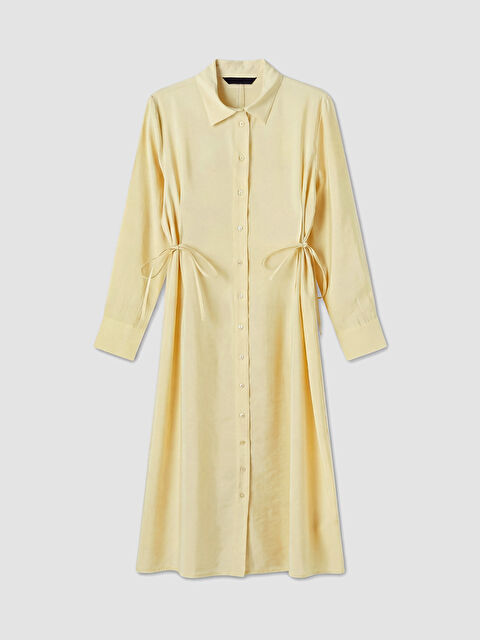 LCW Modest Beli Bağlamalı Modal Karışımlı Gömlek Elbise