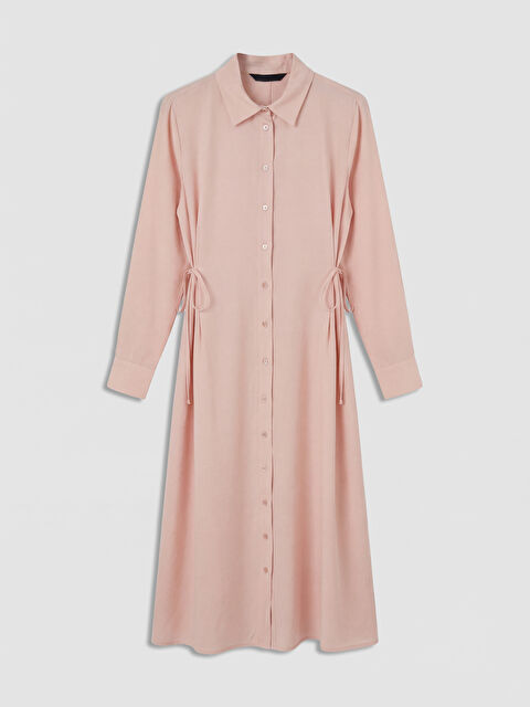 LCW Modest Beli Bağlamalı Modal Karışımlı Gömlek Elbise