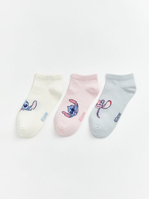LCW DREAM Stitch Baskılı Kadın Patik Çorap 3'lü
