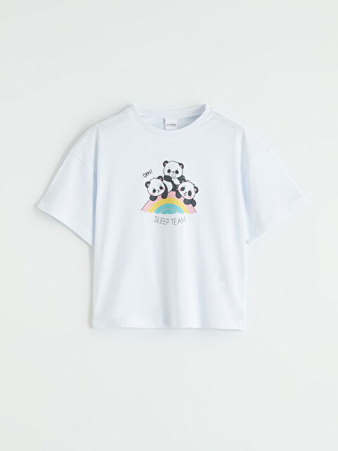 LC WAIKIKI Bisiklet Yaka Baskılı Kız Çocuk Tişört - S6GY32Z4-FFB