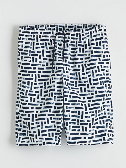 LCW SWIMWEAR Diz Altı Boy Desenli Erkek Deniz Şortu - S6H065Z8-LSJ