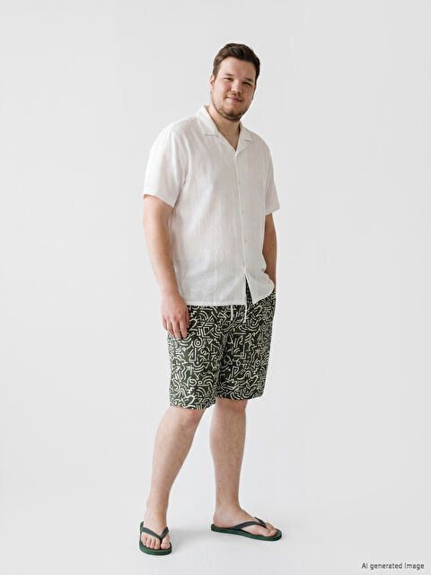 LCW SWIMWEAR Kısa Boy Desenli Erkek Deniz Şortu