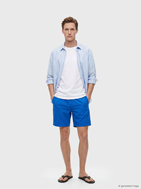 LCW SWIMWEAR Diz Hizası Boy Basic Erkek Deniz Şortu