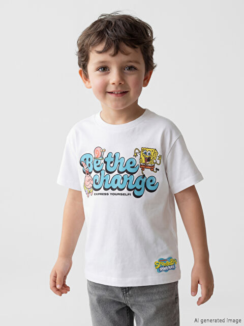 LCW Kids Sünger Bob Baskılı Erkek Çocuk Tişört