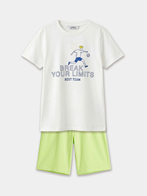 LCW ECO Bisiklet Yaka Erkek Çocuk Şortlu Pijama Takımı - S6H184Z4-J5E