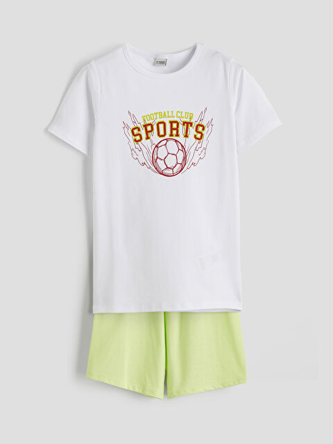 LCW ECO Baskılı Erkek Çocuk Şortlu Pijama Takımı - S6H187Z4-J5E