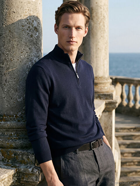 SOUTHBLUE Dik Yaka Erkek Triko Kazak - S6H294Z8-RFH