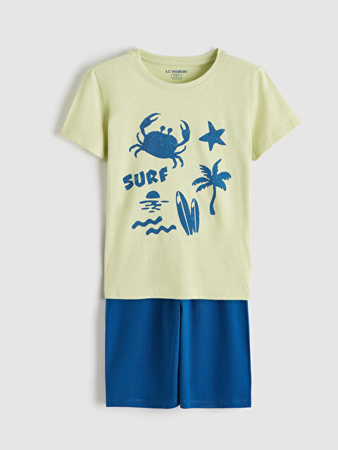 LCW Kids Printed Boys' Shortie Pyjamas Set