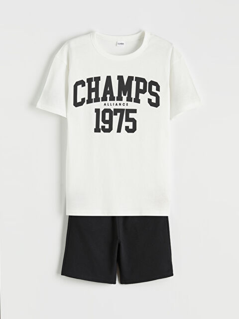 LCW Kids Erkek Çocuk Baskılı Tişört ve Şort - S6H327Z4-R9J