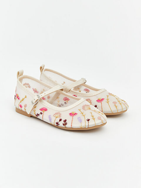 LCW STEPS Çiçek Nakışlı Kız Bebek Babet - S6H351Z1-FPT