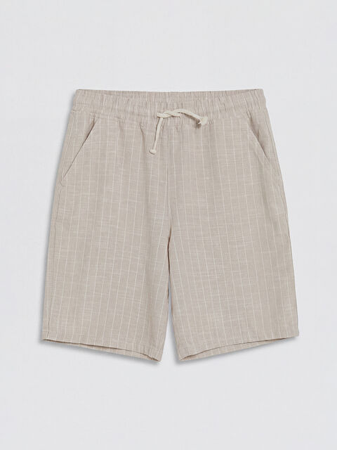 LCW Kids Çizgili Erkek Çocuk Poplin Şort