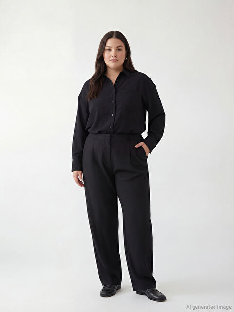 LCW Comfort Loose Fit Kadın Pileli Pantolon