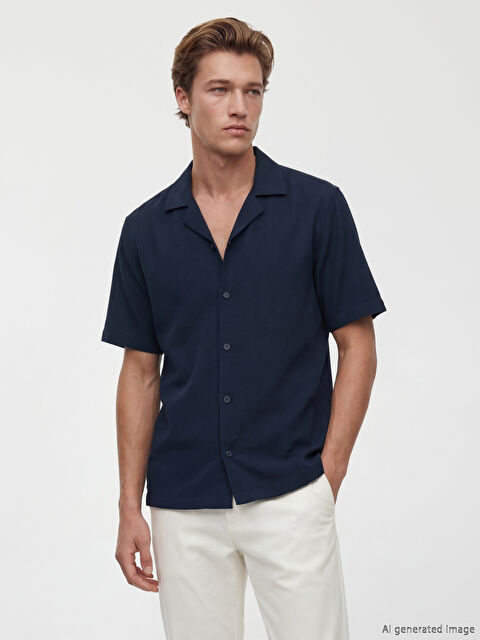 SOUTHBLUE قميص سيرسوكر رجالي بقصة مريحة