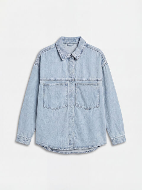 XSIDE قميص جينز أزرق فاتح نساء