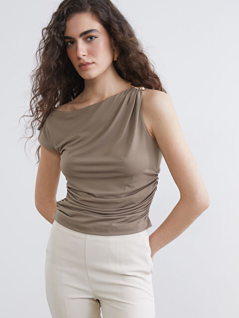 LCW Vision بلوزة بيج امرأة - S6H425Z8-KL8