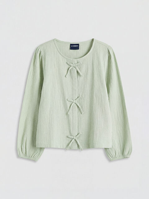 LCW Kids Fiyonk Detaylı Müslin Kız Çocuk Bluz - S6H488Z4-FLD