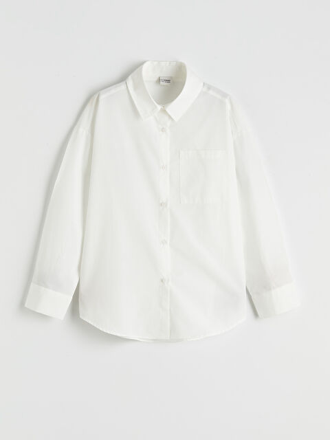 LCW Kids Uzun Kollu Kız Çocuk Poplin Gömlek - S6H491Z4-Q6K
